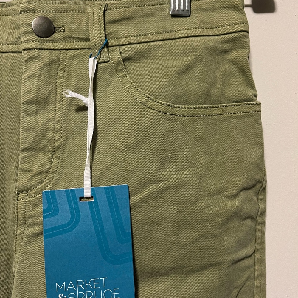 NWT Market & Spruce relaxed skinny stretch pants, green women’s sz 4 & 6 petite - Picture 13 of 16